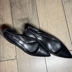 Nine West Black Slingback Heels